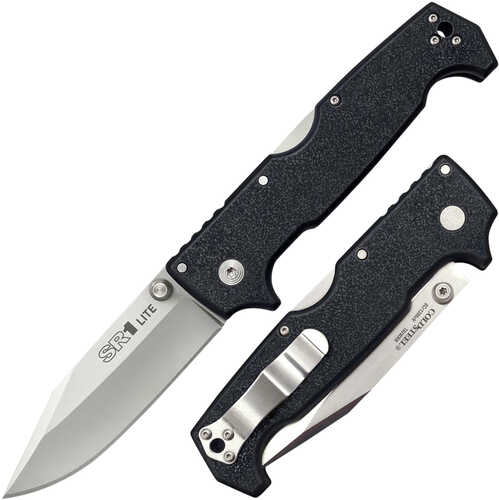 Cold Steel SR1 Lite 4" Folding Clip Point Plain 8Cr13MoV Stainless Blade Black Griv-Ex Handle