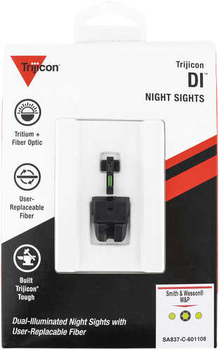 Trijicon Di Night Sight Set S&W M&PM&P 2.0 Sd9/40 VE Tritium/Fiber Optic Green Front Rear Black Frame