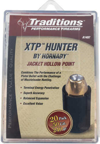 Traditions XTP Muzzleloader Bullets 50 Cal Jacketed Hollow Point (JHP) 240 Gr 20