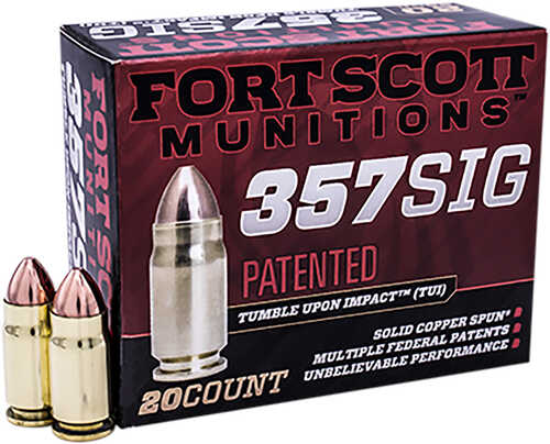 Fort Scott Munitions 357sig-095-scv Tumble Upon Impact (tui) 357 Sig 95 Gr Solid Copper Spun 20 Bx/ 25 Cs