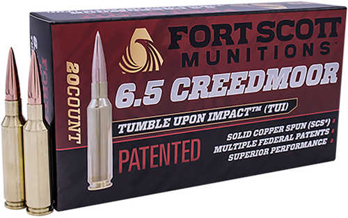 Fort Scott Munitions 65Gr123SCV2 Tumble Upon Impact (TUI) Rifle 6.5 Grendel 123 Grain Solid Copper Spun (SCS) 20 Per Box