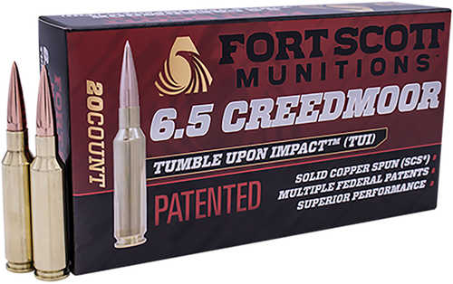 Fort Scott Munitions 6.5 Grendel 123 Gr Solid Copper Ammo - 20 Rounds for Tactical Shooters