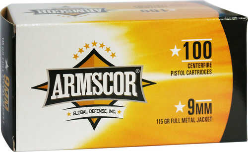Armscor 9mm Luger 115 Gr FMJ Ammo 100 Round Box