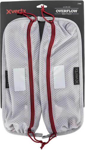 Overflow Mesh Pouch Nylon 15.5"W X 5.2"H White/Red