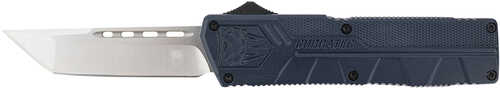 Cobra Tec Knives NYCTLWTNS Lightweight NYPD 3.25" OTF Tanto Plain D2 Steel Blade Blue Aluminum Handle