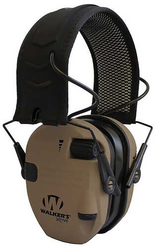 Walker's Razor X-TRM Digital Muff 21 Db Over The Head Polymer Battle Brown Ear Cups With Black Headband & W