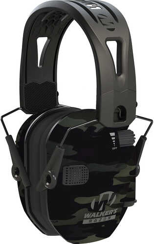 Walker's Razor Slim Electronic Muff 23 Db Over The Head Polymer Gray MultiCam Ear Cups With Black Tacti-
