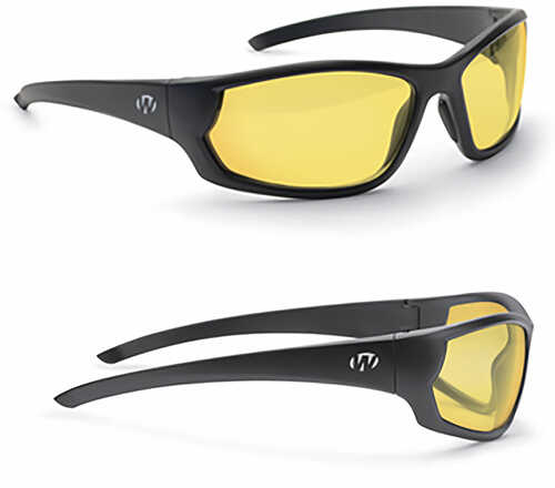 Walker's Ballistic Eyeware IKON Carbine Amber Lens With Matte Black Full Wraparound Frame, Eva Foam Nose