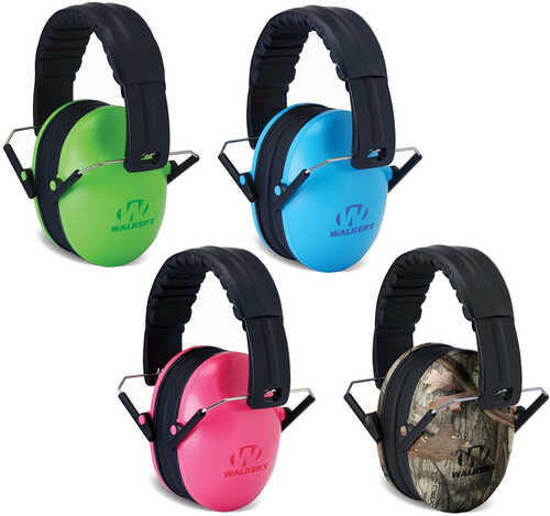 Walker's Folding Passive Muff 23 dB Over the Head Polymer Coral Ear Cups with Black Headband Youth