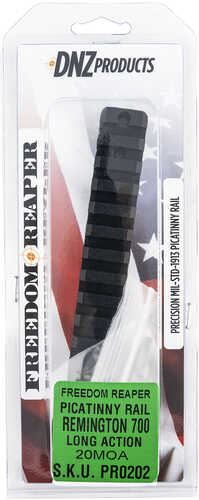 DNZ Freedom Reaper Remington 700 Long Action 1913 Picatinny Rail 20 MOA Black Anodized Aluminum