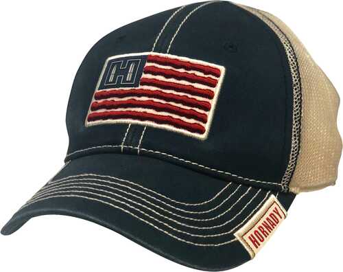 Hornady Cap American Flag Black/Tan W/Flag Patch OSFA