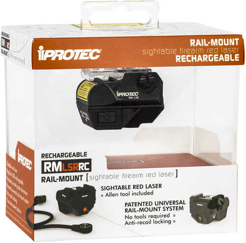 iProtec RMLSR Rc Rechargeable Red Laser 5Mw 650 Nm Wavelength Black For Long Guns, Pistol, Subcompact Handg