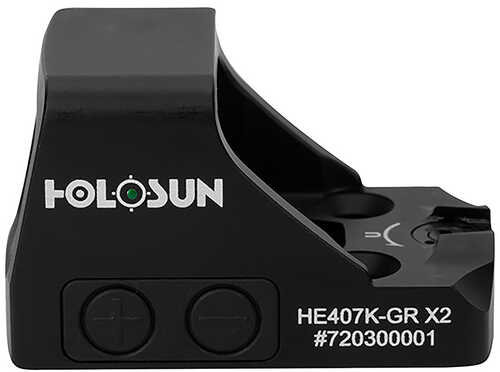 Holosun He407K Gr X2 Pistol 1X 6 MOA Green Dot Black Anodized