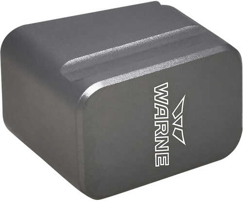 Warne Magazine Extension Gray Hardcoat Anodized 6061-T6 Aluminum For Glock 17/22 9mm Luger (+5), 40 S&W (+4)