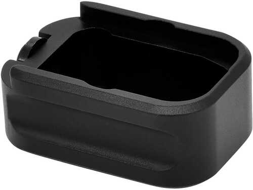 Warne Magazine Extension Black Hardcoat Anodized 6061-T6 Aluminum For Glock 43 9mm Luger (+2)