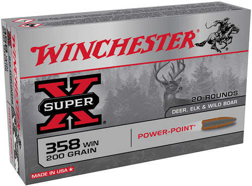Winchester Ammo X3582 Super 358 200 Gr Power-point (pp) Bx/ 10 Cs