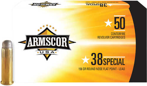 Armscor FAC385N USA 38 Special 158 Grain Lead Round Nose Flat Point 50 Round Per Box