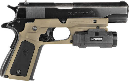 Recover Tactical Frame Grip Tan Polymer With Interchangeable Black & Panels For Standard 1911