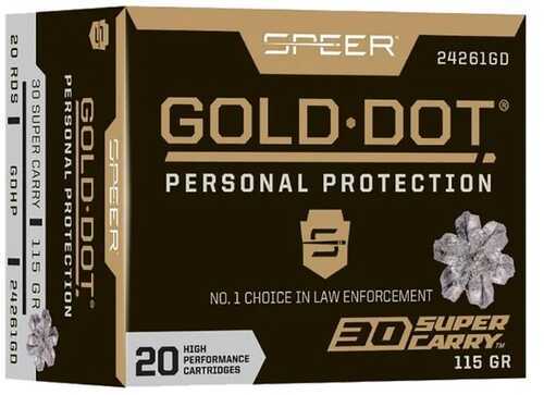 Speer 24261Gd Gold Dot 30 Super Carry 100 Gr Hollow Point (HP) 20 Bx/ 10 Cs