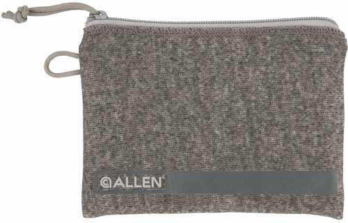 Allen 3625 Pistol Pouch Made Of Gray Polyester With Lockable Zippers, Id Label & Fleece Lining Holds Compact Size Handgu