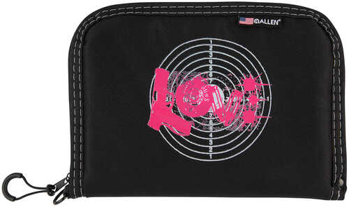 Allen Girls With Guns Love Handgun Case Made Of Polyester Black Finish Pink Graphic Foam Padding & Lock