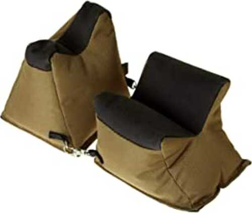 Allen 18411 X-focus Shooting Rest Combo Prefilled Front And Rear Bag Made Of Coyote With Black Accents Polyester