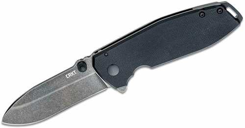 CRKT Squid XM 2.95" Folding Drop Point Plain Stonewashed D2 Steel Blade G10 Black/Stainless Handle