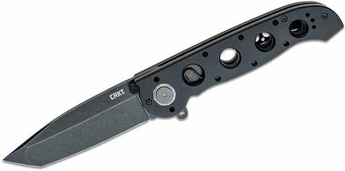 Columbia River CRKT 3.89" Folding Plain Stonewash D2 Steel Blade/Black Aluminum Handle