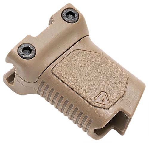Strike Industries Angled Vertical Grip Short Flat Dark Earth Polymer With Cable Management Storage Fo