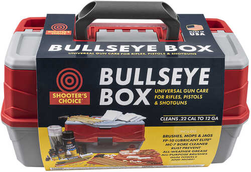 Shooters Choice Bullseye Box Cleaning Kit Multi-Caliber/12 Gauge Firearm Type Universal Nylon/Bronze/Stainless Ste