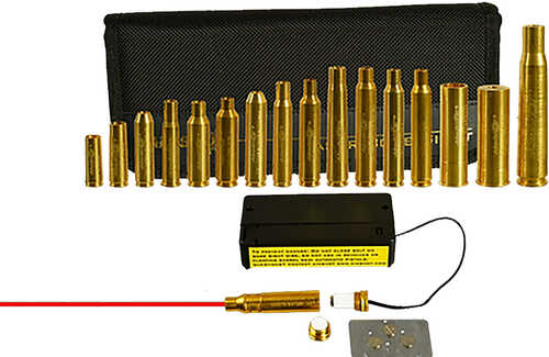 Aimshot Master Kit Multi-Caliber Bore Sight With Red 650Nm Laser Uses L736 Button Cell Batteries & 2 AAA