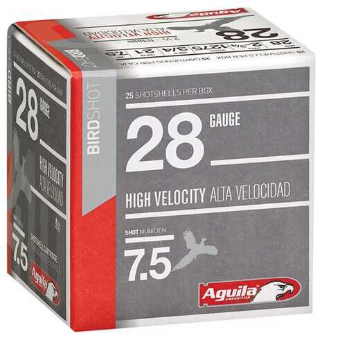 28 Gauge 2-3/4" 1 oz. 1200 FPS #6 Lead Shot 25 Rounds Aguila Shotgun Ammunition