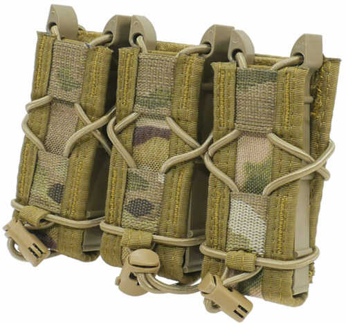 Click to see larger image. High Speed Gear Taco MOLLE Triple Pistol Magazine Pouch MultiCam Nylon W/Polymer Divider