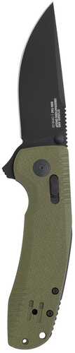 Sog Knives & Tools Sog-tac Xr Folding Knife 3.39" Straight Clip Point Olive Drab Green G10 Handle D2 Steel Black Titaniu