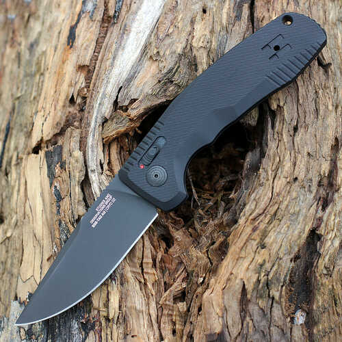 Sog-15-38-01 Sog-tac Auto 3.43" Folding Plain Black Tini Cryo D2 Steel Blade Micro-textured Anodized Aluminu