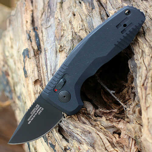 Sog-15-38-11 Sog-tac Auto Compact *ca 1.96" Folding Straight Back Plain Black Tini Cryo D2 Steel Blade Micro