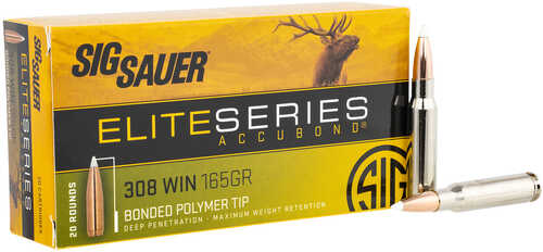 <span style="font-weight:bolder; ">308</span> Winchester 20 Rounds Ammunition Sig Sauer 165 Grain AccuBond