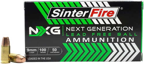 9mm Luger 50 Rounds Ammunition Sinterfire Inc 100 Grain FMJ