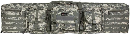 G Outdoors Inc.Outdoors Double Rifle Case A-TACS Au 600D Polyester With 2 Padded Pistol Sleeves, MOLLE Webbing & Lockab