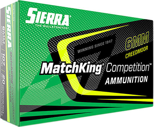 <span style="font-weight:bolder; ">Sierra</span> 6mm Creedmoor 107 Gr HPBT MK Ammo - 20 Rounds for Precision Shooting
