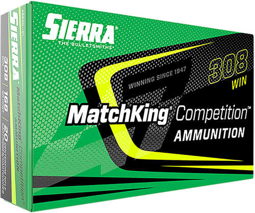 Sierra MatchKing Competition 308 Win 168 gr BTHP Ammo 20 Round Box