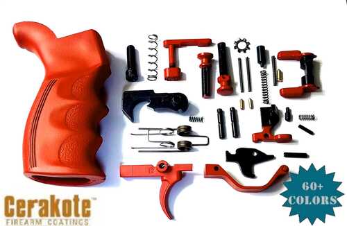 Timber Creek Outdoors Arlpkr Lower Parts Kit Red Anodized Aluminum For Ar-15