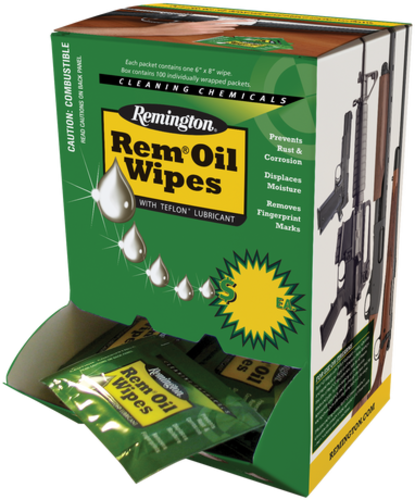 Remington Accessories 18471 Oil Cleans Lubricates Protects Single Pack Wipes 300 Per Box