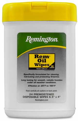 Remington Accessories 16325 Rem Oil Cleans/lubricates/protects Wipes 24 Count