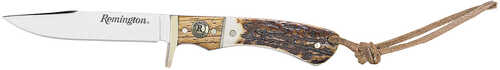 Remington Accessories 15655 Guide Jr. Fixed Skinner Stainless Steel Blade Brown/White/Silver W/Remington Shield Stag Bon