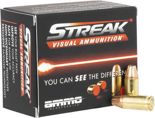 Ammo Inc Streak Visual 9mm Luger 124 Gr Jacketed Hollow Point (JHP) 20 Round Box