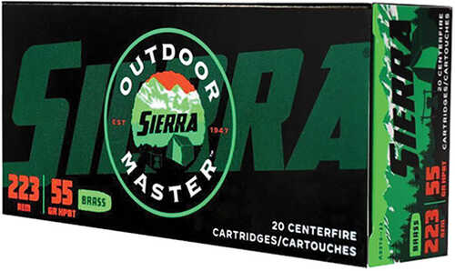 Sierra Outdoor Master 223 Remington 20 Rounds Ammo - 55 Grain HP BT