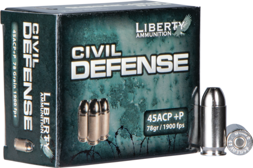 Liberty Ammunition Civil Defense 45 Acp +p 78 Gr Hollow Point (hp) Ammo 20 Round box