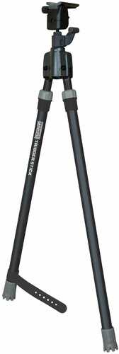 Primos Trigger Stick Bipod Made Of Steel With Black & Gray Finish, QD Swivel Stud Attachment Type & Medium Height
