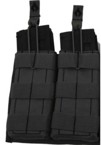Advance Warrior Solutions Arottmpbl Double Mag Pouch Open Top Black, Molle Attachment For Ar Style Mags